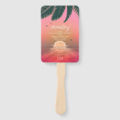 Tropisch Isle Sunrise Wedding Ceremony Pink ID581 Handwaaier (Voorkant)