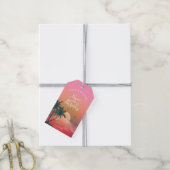 Tropisch Isle Sunrise Wedding Melon ID581 Cadeaulabel (Met Touw)