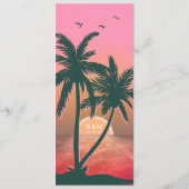 Tropisch isle Sunrise Wedding Menu Roze ID581 (Achterkant)