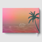 Tropisch Isle Sunrise Wedding Pink ID581 Gastenboek (Achterkant)