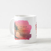 Tropisch Isle Sunrise Wedding Pink ID581 Koffiemok (Voorkant links)