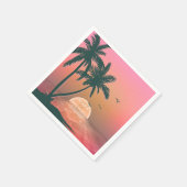 Tropisch Isle Sunrise Wedding Pink ID581 Servet (Hoek)