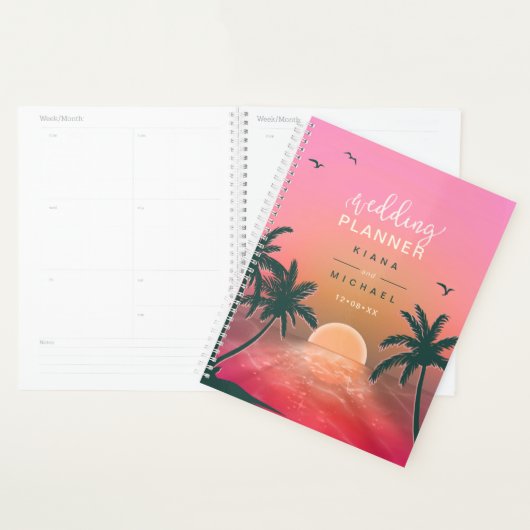 Tropisch isle Sunrise Wedding Plans Pink L2 ID581 Planner (Display)