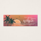 Tropisch Isle Sunrise Wedding Website Roze ID581 Mini Visitekaartjes (Voorkant)