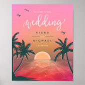 Tropisch Isle Sunrise Wedding Welkom Roze ID581 Poster (Voorkant)