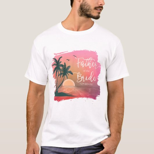 Tropisch Isle Vader van de Bride Roze ID581 T-shirt (Voorkant)