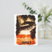 Tropisch Jamaica Sunset Caribisch eiland Briefkaart (Staand voorkant)