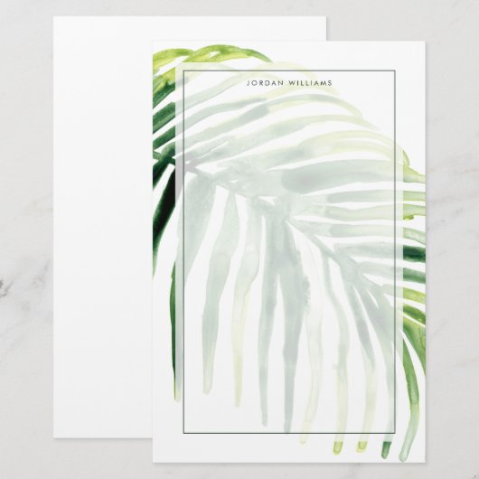 Tropisch Jewel Leaf Briefpapier (Voorkant / Achterkant)