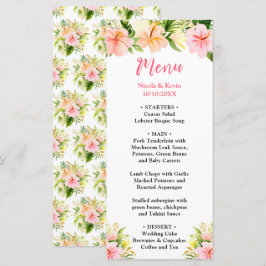 Tropisch Jungle Bloemend Huwelijk Menu