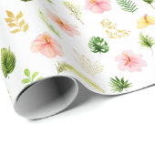 Tropisch Jungle Bloemmotief Cadeaupapier (Rol Hoek)