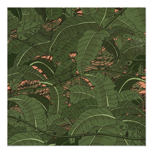 Tropisch jungle bos perfect poster (Voorkant)