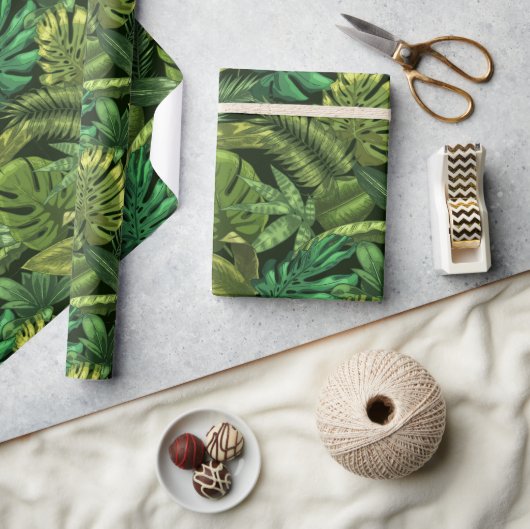 Tropisch jungle groen cadeaupapier (Crafts)