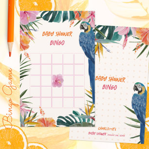 Tropisch Jungle Papegaai Baby Shower Bingo Spel