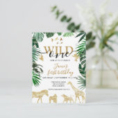 Tropisch Jungle Safari Dieren 1e Verjaardag Briefkaart (Staand voorkant)