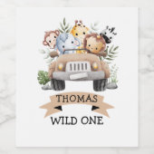 Tropisch Jungle Safari Dieren Feest Wijn Etiket (Enkel label)