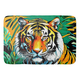 Tropisch Jungle Tijger Blik Ontwerp Badmat