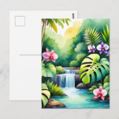 Tropisch Jungle Waterval Orchidee Paradijs  Briefkaart (Voorkant / Achterkant)