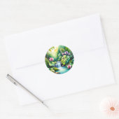 Tropisch Jungle Waterval Orchidee Paradijs Ronde Sticker (Envelop)