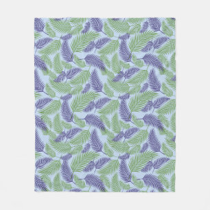 Tropisch Junglebladpatroon Fleece Dekbed Deken