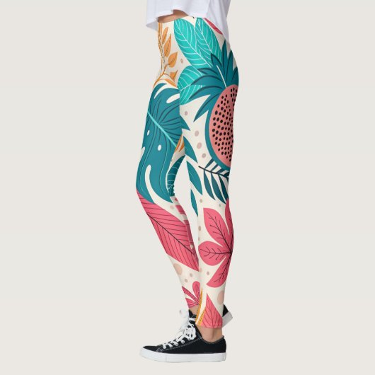 Tropisch Junglebladpatroon Leggings (Links)