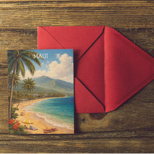 Tropisch Ka'anapali-strand Maui Reis uit het verle Briefkaart