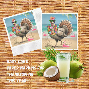 Tropisch kalkoen Thanksgiving-papier Servet