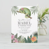 Tropisch Kameleon Meisje Verjaardag Wit Kaart (Staand voorkant)