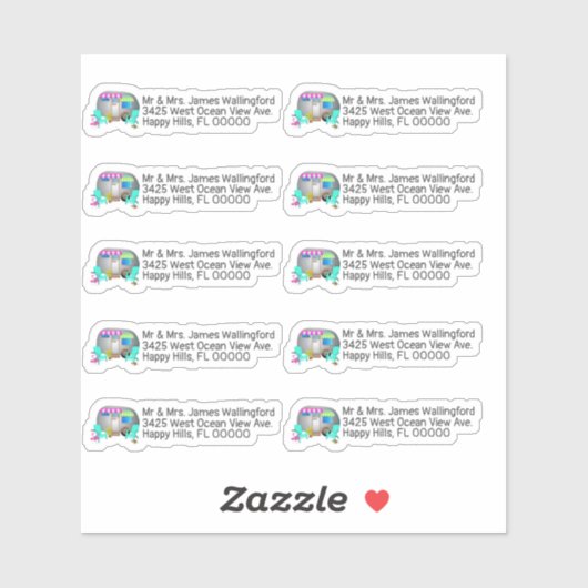 Tropisch Kamperen Camper Vorm Retouradres Sticker (Vel)