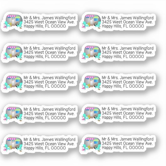 Tropisch Kamperen Kampeerder Vorm Retouradres Sticker (Voorkant)