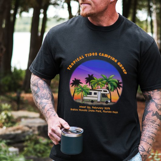 Tropisch Kamperen Motorhome Aangepaste Tekst T-shirt