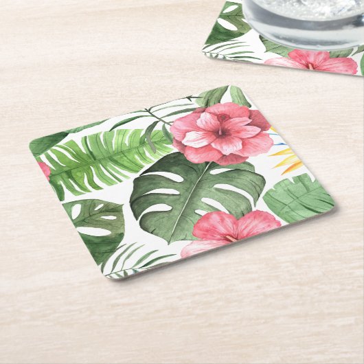  tropisch kartonnen onderzetters (Schuin)