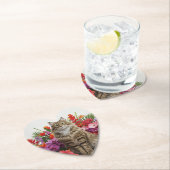 Tropisch kattenhart papieren onderzetters ontwerp. (Insitu)