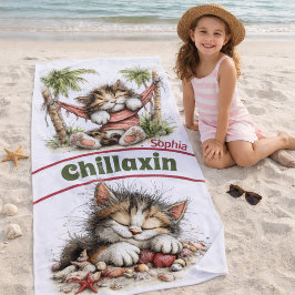 Tropisch kattenparadijs met ontspannen kustcharme strandlaken