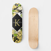 Tropisch Kawaii Forest Cartoon Style Initiaal Persoonlijk Skateboard (Voorkant)