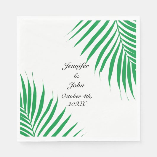 Tropisch Kelly Green Palm Tree Leaf Weddings 2023 Servet (Voorkant)