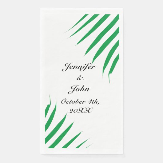 Tropisch Kelly Green Palm Tree Leaves Weddings Servet (Voorkant)