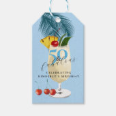 Tropisch Kersencocktail 50ste Verjaardagsfeestje Cadeaulabel (Voorkant)