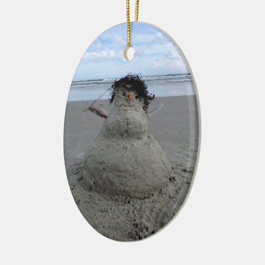 Tropisch kerstandman Oval-Ornament Keramisch Ornament (Links)