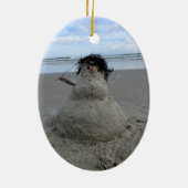 Tropisch kerstandman Oval-Ornament Keramisch Ornament (Achterkant)