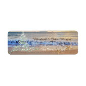 Tropisch, kerstboom, strand, stervisfeestdag etiket (Voorkant)