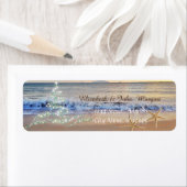 Tropisch,Kerstboom,Strand,Zee Ster Kerst- Etiket (Insitu)