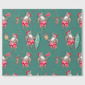 Tropisch kerstcadeaupapier voor feestdagen cadeaupapier (Vlak)