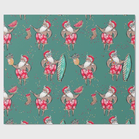 Tropisch kerstcadeaupapier voor feestdagen cadeaupapier (Vlak)