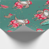 Tropisch kerstcadeaupapier voor feestdagen cadeaupapier (Hoek)