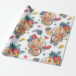 Tropisch kerstcadeaupapier voor feestdagen cadeaupapier