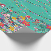 Tropisch kerstcadeaupapier voor feestdagen cadeaupapier (Hoek)