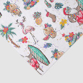 Tropisch kerstcadeaupapier voor feestdagen tissuepapier (Detail)