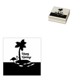 Tropisch kersteiland rubberstempel