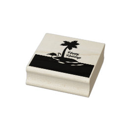 Tropisch kersteiland rubberstempel