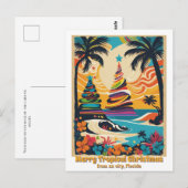 Tropisch kerstfeest Florida groet  Briefkaart (Voorkant / Achterkant)